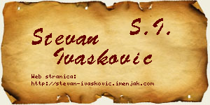 Stevan Ivašković vizit kartica